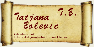 Tatjana Bolević vizit kartica